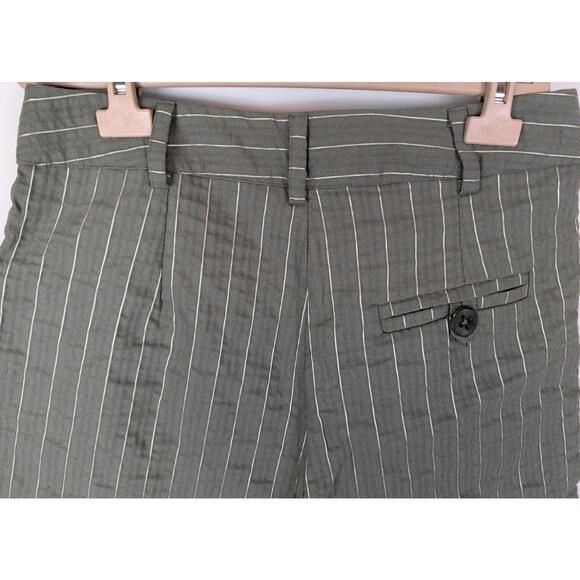 OZAI N KU Striped Wide Leg Bermuda Shorts M Olive Green M - Picture 10 of 14